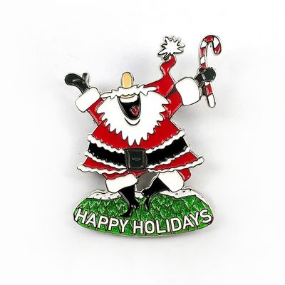 comprar 2D / 3D Santa Pin insignia con alfiler de seguridad para la media maratón de Navidad Fabricación en línea