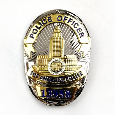 comprar Emblema de policía de metal grabado con esmalte personalizado de lado único / doble Fabricación en línea