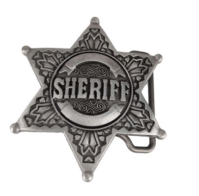 comprar Sheriff Antico cinturón de metal de plata Fijación de diseño libre cinturón de policía Fabricación en línea
