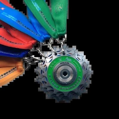 comprar Combinación 5 Gear Ciclismo Logotipo de la medalla de carrera personalizado Impreso / Fundido Fabricación en línea
