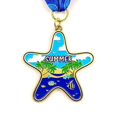 comprar Medalla personalizada en forma de estrella de rodaje con laca horneada Fabricación en línea