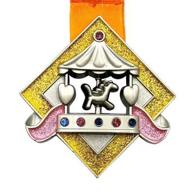 comprar 10KM Glitter niños Medallas de Corrida Virtual Premios de Finalizador de Souvenirs Fabricación en línea