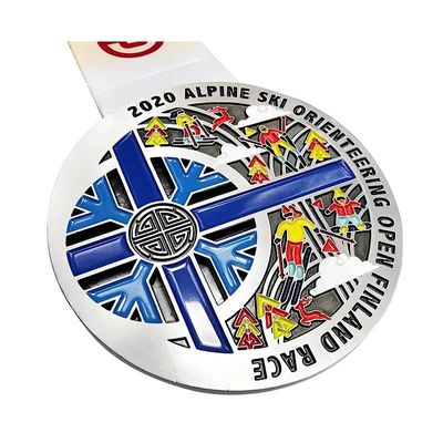 comprar 3′′ 76mm de zinc de aleación de esquí de invierno Metal de Navidad Medallas de carrera de esquí Fabricación en línea