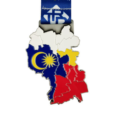comprar Medalla de mapa personalizado de aleación de zinc con esmalte blando Fabricación en línea