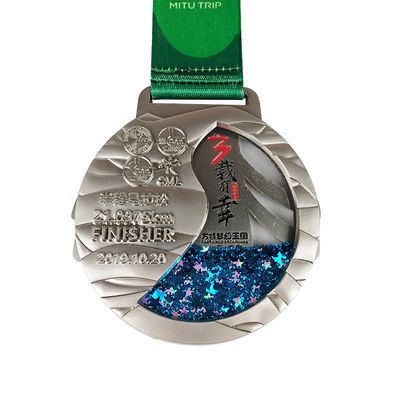 comprar Medallas de Glitter de flujo Diseño de Medalla de Globo Forma redonda con caja arcílica Fabricación en línea