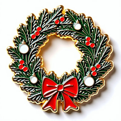 comprar Magneto de nevera de coronas de Navidad con bayas de pino y arco Fabricación en línea
