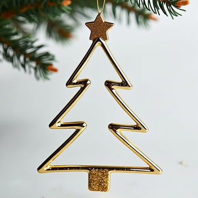 comprar Complementar sin esfuerzo cualquier decoración navideña Promoción de negocios Regalos Oro Brillo Estrella Ornamento de árbol Fabricación en línea