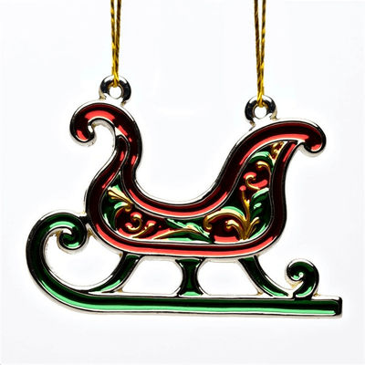 comprar Regalos personalizados de promoción de negocios Ornamento de trineo de plata pulida con patrones intrincados Fabricación en línea