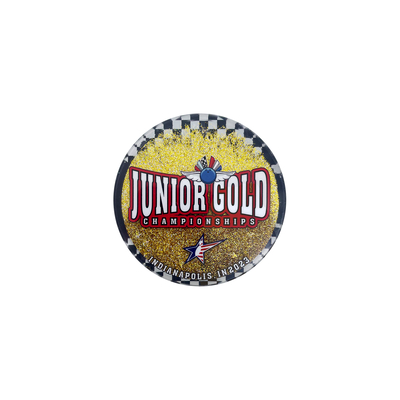 comprar Imán de nevera personalizado de acrílico dorado con purpurina para jóvenes: un brillante homenaje al espíritu de campeonato Fabricación en línea