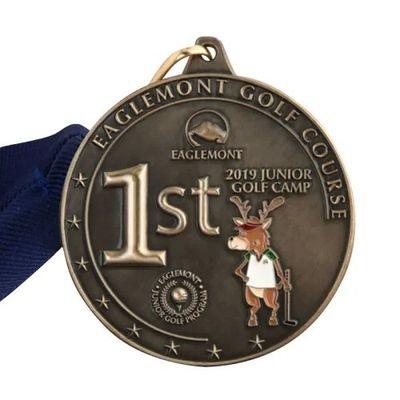 2Medalla de golf de aleación de zinc de.75′′ personalizada para campo de golf