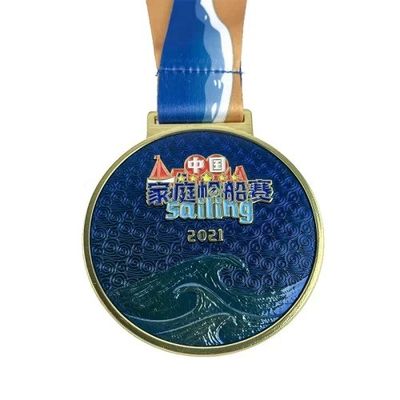 Solución de diseño de la medalla de vela personalizada de electrotapado inspirada en elementos marinos