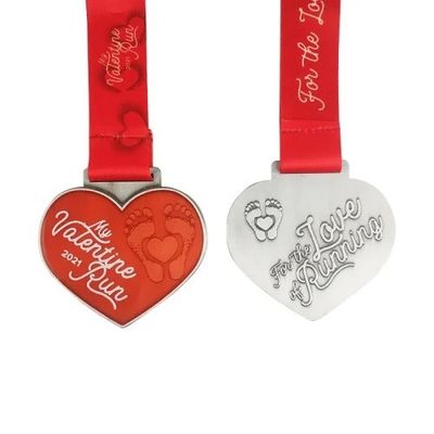 Recicla valentines personalizadas  Day Fun Run Medallas de corazón pueden ser personalizadas con nombres