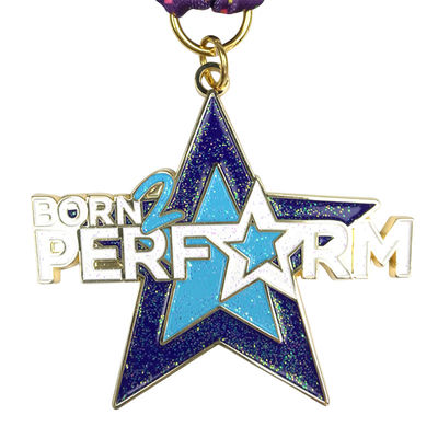 Medalla en forma de estrella con laca horneada
